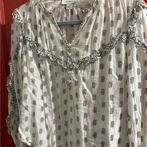 Calligraphie Ivory and cream/light brown Floral Blouse